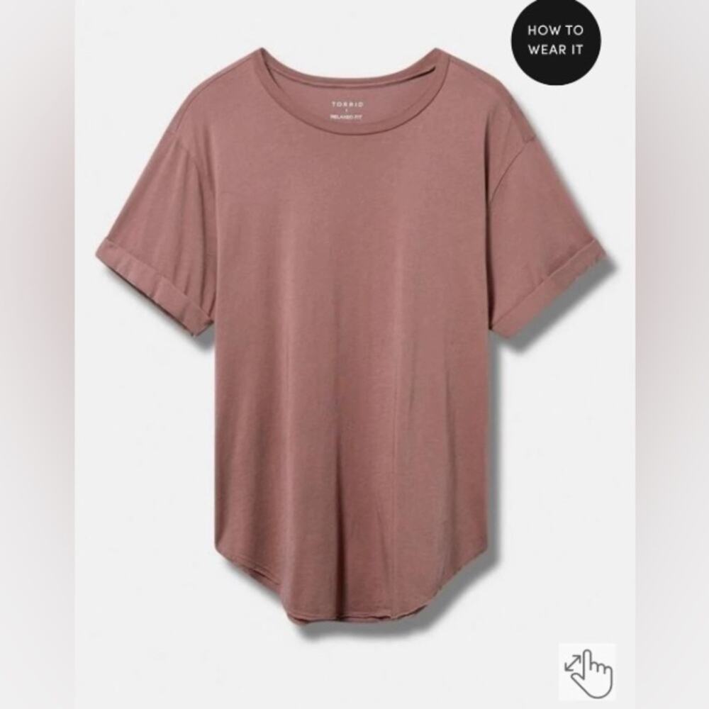 Torrid Vintage Cotton Jersey Crew Neck Raw Side Slit Tee 3X NEW